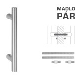 MP FT - MADLO kód K00 Ø 25 mm UN (BN - Brúsená nerez) - pár - MP BN (brúsená nerez)