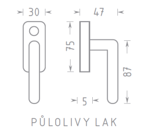 Okenné kovanie ACT půloliva lakovaná (BIELA)