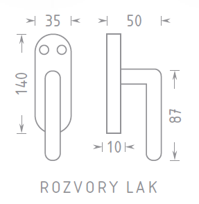 Okenné kovanie ACT rozvora lakovaná (STRIEBORNÁ)