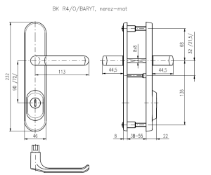 Bezpečnostné kovanie ROSTEX BK R4/O BARYT (NEREZ MAT)