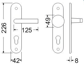 VÝPREDAJ Dverné kovanie RICHTER SABRINA (F1) - PZ - rozstup 72 mm