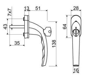 Okenné kovanie RICHTER RHW L 009 (F1, F4, F9, BIELA, ANTRACIT, ČIERNÁ)