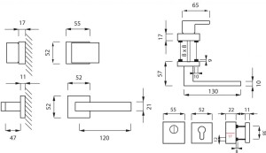 Bezpečnostné kovanie MP CUBO/SQUARE HR 3230/2275 (NP)