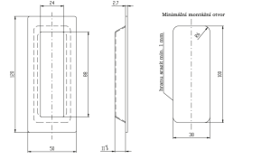 Mušle pre posuvné dvere ROSTEX hranatá 120 mm (NEREZ MAT, ČIERNÁ)