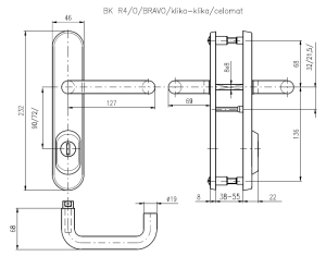 Bezpečnostné kovanie ROSTEX BK R4/O BRAVO (NEREZ MAT TITAN)