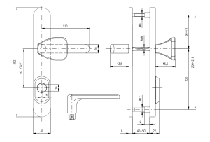 Bezpečnostné kovanie ROSTEX BK RX 1-40 EXCLUSIVE 3.tr. (NEREZ MAT TITAN)