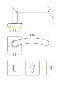 Dverové kovanie ACT Heda SlideBloc RHR (NEREZ)