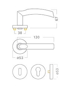 Dverové kovanie ACT Ilsa SlideBloc R (NEREZ)