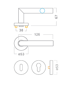 Dverové kovanie ACT Tipa EasyClick SlideBloc R (NEREZ)