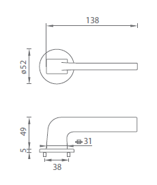 Dverové kovanie MP Supra - R 3097 5S (WS - Biela matná)