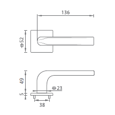 Dverové kovanie MP TI - IDEAL - HR 4162Q 5S (OCS - Chróm brúsený)