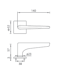 Dverové kovanie MP TI - OPTIMAL - HR 4164Q 5S (OC - Chrome lesklý)