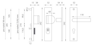 Bezpečnostné kovanie MP AXA - ATLAS2 PLUS (F4 - Bronz elox)