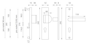 Bezpečnostné kovanie MP AXA - ATLAS2 (F6 - Inox elox)