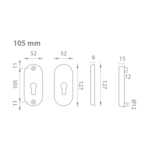 Dverná rozeta AXA BETA2 (F6 - Inox elox)