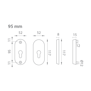 Dverná rozeta AXA BETA2 (F6 - Inox elox)