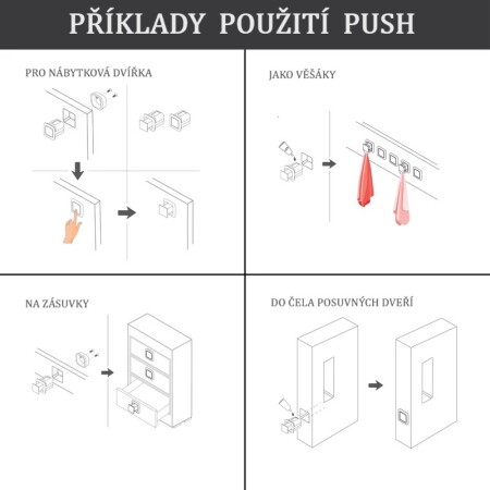 Úchytka MP PUSH HR (CP - Chróm perla)