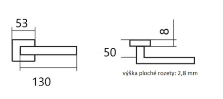 Dverové kovanie TWIN CUBOID HR C 1682FL (E) - plochá rozeta