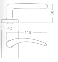 VÝPREDAJ Dverné kovanie ACT Viola (čierna) - PZ, rozstup 72 mm