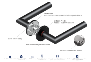 Dverové kovanie QOLIBRI Smartbloc WC 1106 - R (Čierny satén)