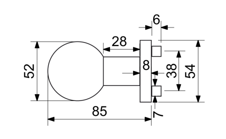 Dverné gule Richter RK.KNOB.01 (N)