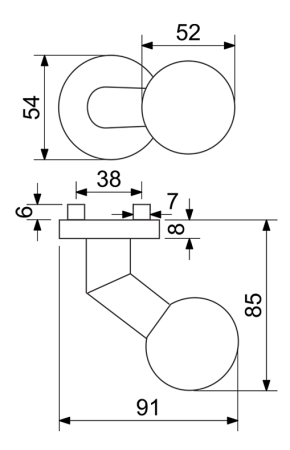 Dverné gule Richter KNOB 02 FIXNÉ (MD)