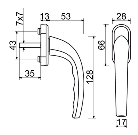 Okenná kľučka Richter RHW.007 (F9005)