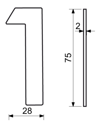 Nerezové číslo v plochom „2D“ prevedení RICHTER RN.75L (čierne)