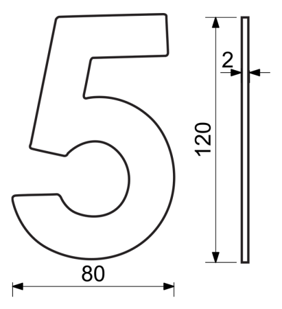 Domové číslo RICHTER RN.120L (nerez)