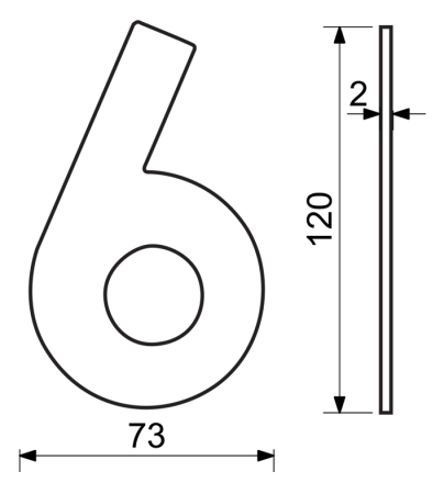 Domové číslo RICHTER RN.120L (nerez)