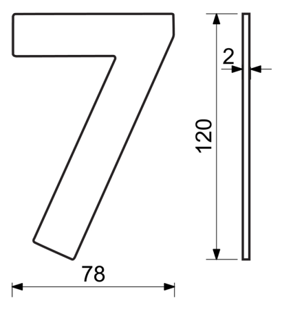 Domová číslica RICHTER RN.120L (čierna)