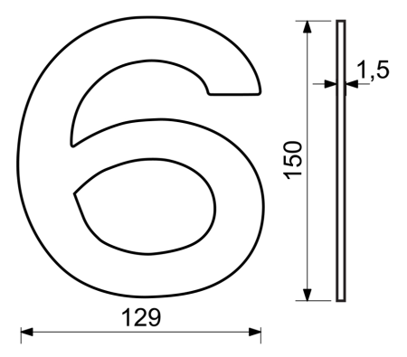 Domové číslo RICHTER RN.150L (nerez)