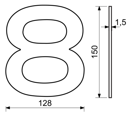 Domové číslo RICHTER RN.150L (nerez)