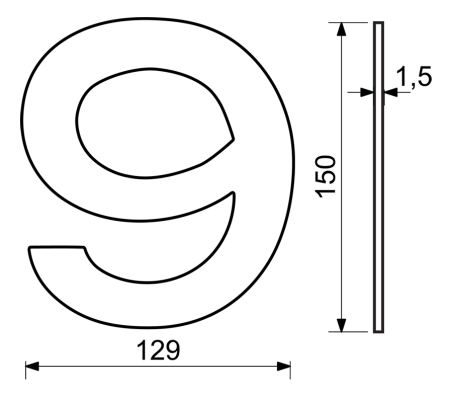 Domové číslo RICHTER RN.150L (nerez)