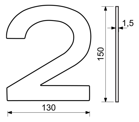 Domové číslo RICHTER RN.150L (nerez)