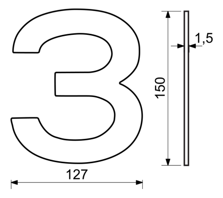 Domové číslo RICHTER RN.150L (nerez)