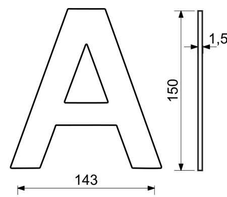 Domové písmeno RICHTER RN.150L (čierna)