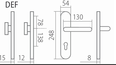 Bezpečnostné kovanie TWIN COLUMBUS DEF H 2087KS s kľučkou LOFT (E)