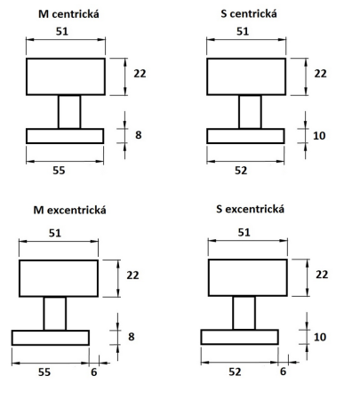 Dverné GULE TWIN H 3127S (E) - excentrická