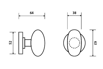 Dverné GULE TWIN PF34 HB (A - mosadz lesklá)