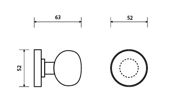 Dverové GULE TWIN PF35/HB (CH - chróm lesklý)